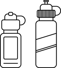 Sports water bottle line icon. Plastic bottle in line style vector illustration
