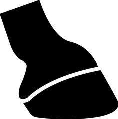 Hoof icon. Animal hoof. Horse shoe vector icon illustration isolated on white background.