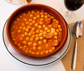 Delicious Spanish dish chickpeas a la Riohana