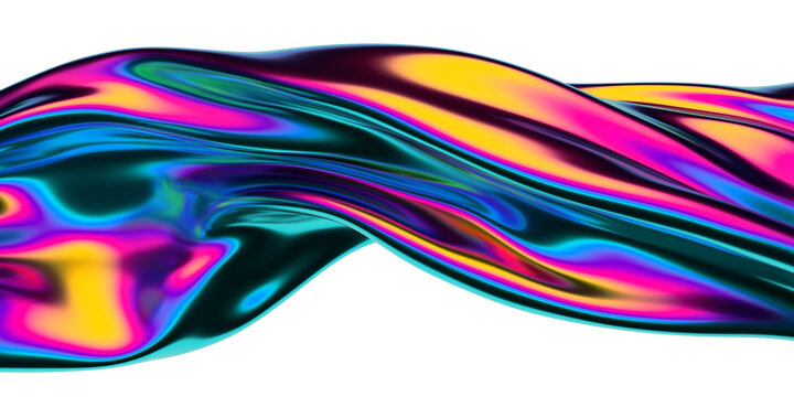 Colorful iridescent shape, 3d render