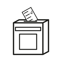 black ballot box icon. Vector illustration. Stock image. 
