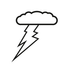 cloud lightning icon. Overcast sky, rainy day. Clear sky. Cloud collection. Vector illustration. Stock image.