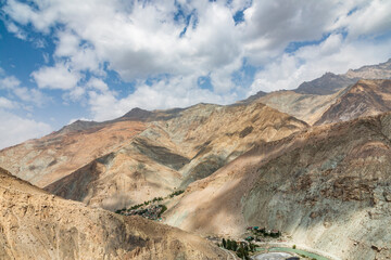 Fototapeta na wymiar Takfon, Sughd Province, Tajikistan. Canyon in the arid mountains of Tajikistan.