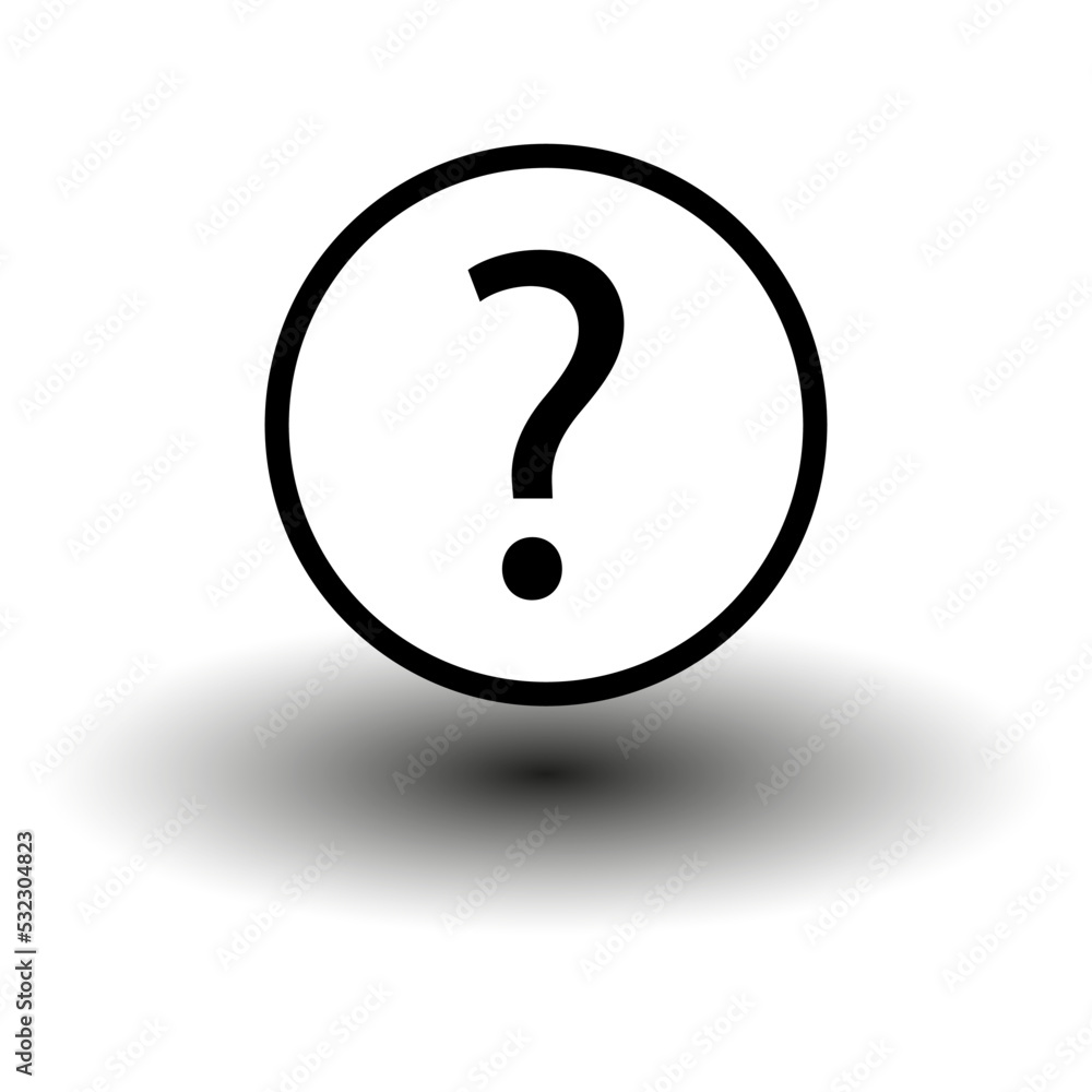 Poster question mark circle icon. faq symbol concept. round shape. faq, support, help concept. vector illus
