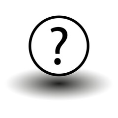 Question mark circle icon. Faq symbol concept. Round shape. Faq, support, help concept. Vector illustration. Stock image. 