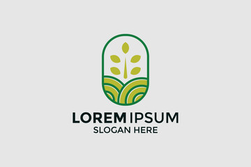 minimalist logo design linear style agriculture
