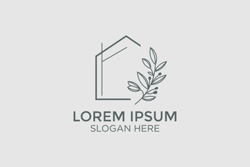 minimalist style home decor logo design