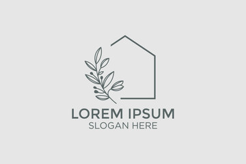minimalist style home decor logo design