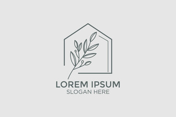 minimalist style home decor logo design