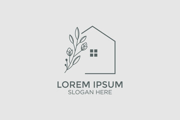 minimalist style home decor logo design