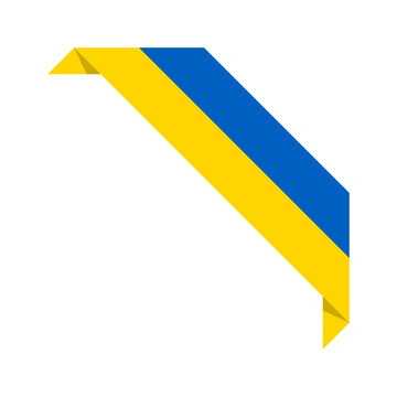 Corner Ribbon Ukrainian Flag