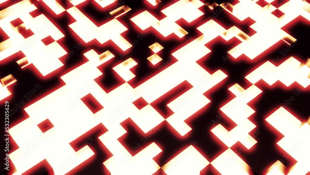 Poster moving animation with pixel retro background. design. flashing moving background of glowing pixels. 