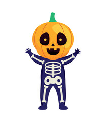 boy with pumpkin costume