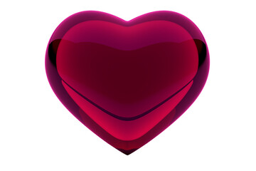 Glass Shiny Heart with transparent background PNG