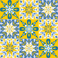 azulejo tile spanish style, TalaVera de Puebla ceramic tile, beautiful ornate pattern for wall decoration