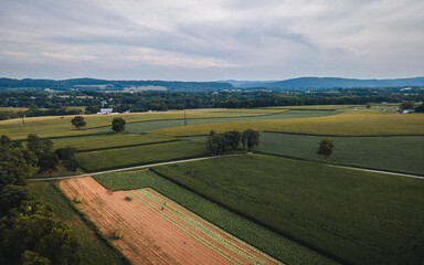 Fototapeta na wymiar Drone Photo of Pennsylvania Fields