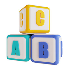 3D illustration cube ABC