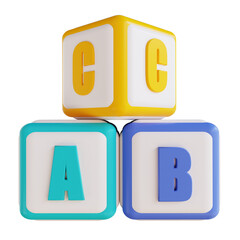 3D illustration cube ABC