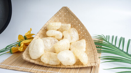 Kerupuk Kulit is a traditional snack from Indonesia. It's made from cow or sheep skin.