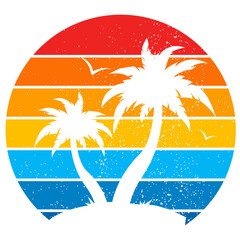 Retro sunset grunge striped vintage.