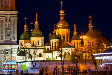 St. Sophia's Cathedral, Kiev, Ukraine. Saint Sophia is oldest cathedral in Kiev. Saint Sofia was built by King Yaroslav the Wise in 1037.