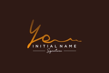 Initial YE signature logo template vector. Hand drawn Calligraphy lettering Vector illustration.