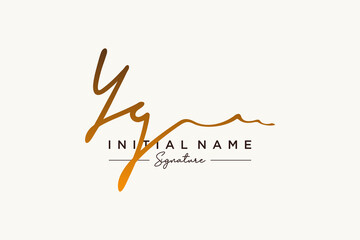 Fototapeta premium Initial YG signature logo template vector. Hand drawn Calligraphy lettering Vector illustration.
