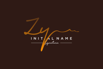 Initial ZY signature logo template vector. Hand drawn Calligraphy lettering Vector illustration.