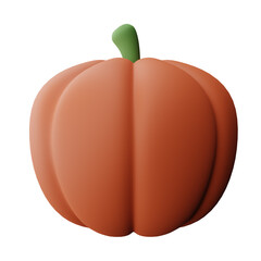3d rendering illustration rip brown color pumpkin cartoon, vegetable nature autumn season design theme