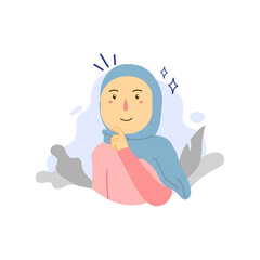 Obraz premium beautiful Muslim women wearing hijab illustration