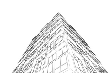 Abstract architecture vector 3d illustration