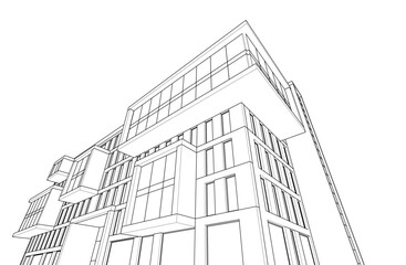 Fototapeta premium Modern architecture vector 3d illustration