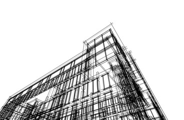 Modern architecture vector 3d illustration