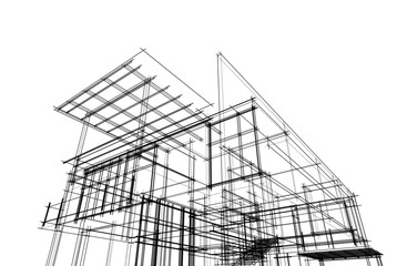 Modern architecture vector 3d illustration