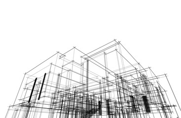 Modern architecture vector 3d illustration