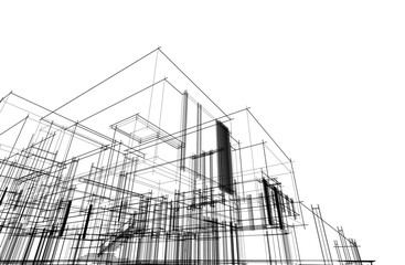 Modern architecture vector 3d illustration