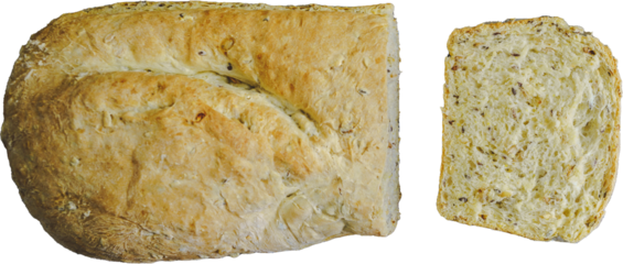 sliced bread isolated on white