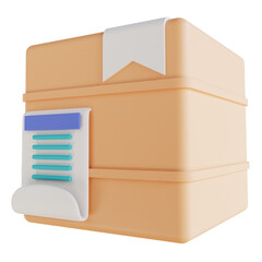 3D illustration document package box