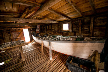 Boathouse in Joe Batt's Arm, Fogo Island, Newfoundland, Canada.