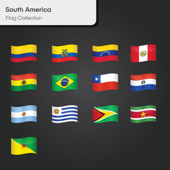 South America Flag Collection - obrazy, fototapety, plakaty