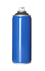 Blue can of spray paint isolated on white