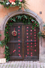 Riquewihr, France. Village established in the 1400's in the Alsace Region. Christmas decor