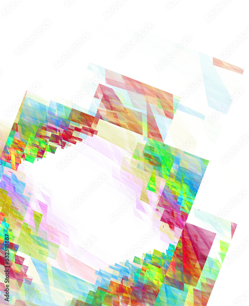 Poster Vibrant colorful fractal abstraction with multicolor texture for black background