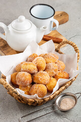 Basket with rain cookies. In Brazil known as 