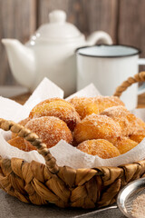 Basket with rain cookies. In Brazil known as 