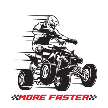 ATV Racing extreme sport, perfect for tshirt design and racing event logo 