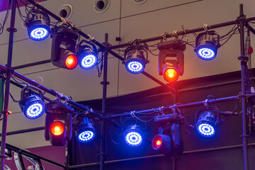 LED stage lighting fixtures at the show