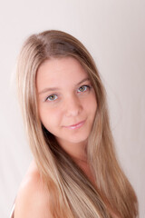 Naklejka premium girl with long hair closeup