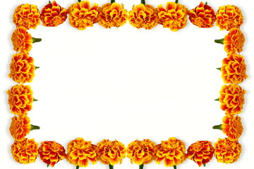 marigold flower frame for indian gujarati hindu religious,marriage invitation,diwali,new...
