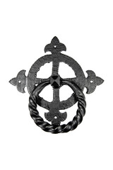 Black Cross Iron door knocker isolated no background 